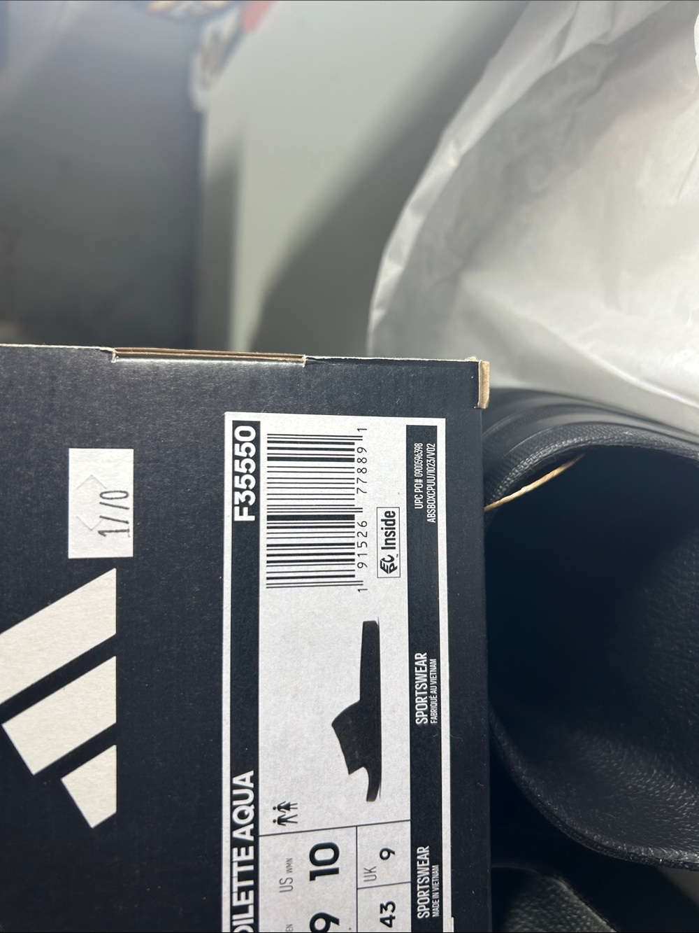 adidas Adilette Aqua Slide Sandals - Black - Picture 4 of 4